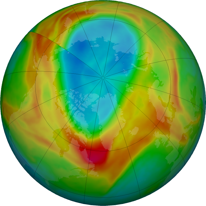 Arctic ozone map for 09 March 2020
